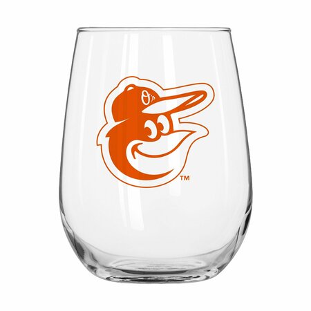 LOGO BRANDS Baltimore Orioles 16oz Gameday Curved Beverage Glass 504-G16CB-1